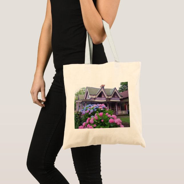 Purple Victorian Cottage - Martha's Vineyard Tote Bag (Front (Product))