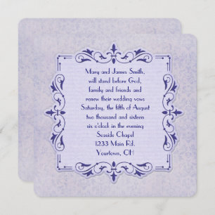 purple Victorian Wedding Vow Renewal Invitation