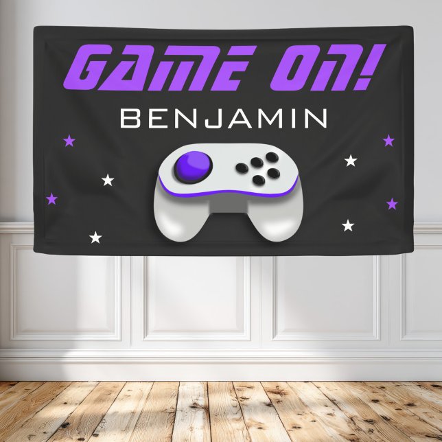 Purple Video Game Birthday Party Banner (Creator Uploaded)