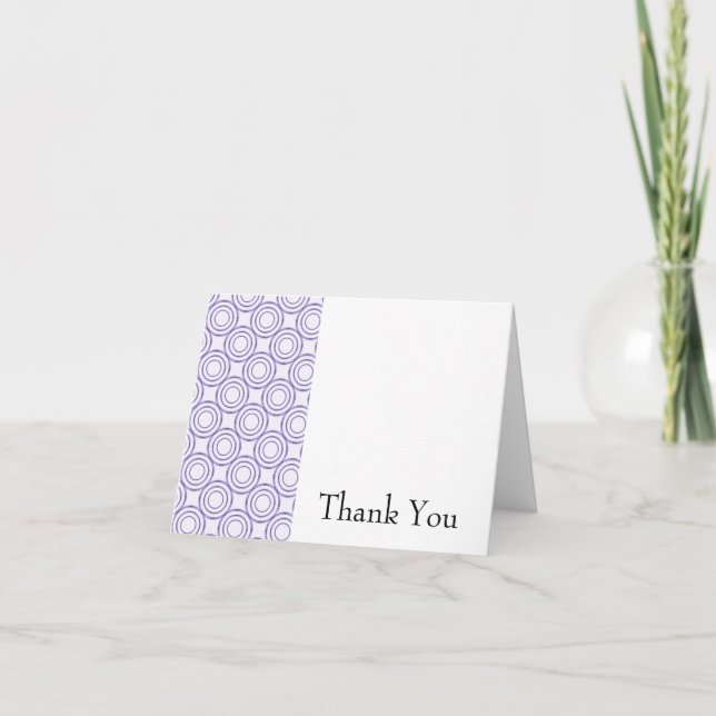 Purple Vintage Circle Pattern Thank You Card (Front)