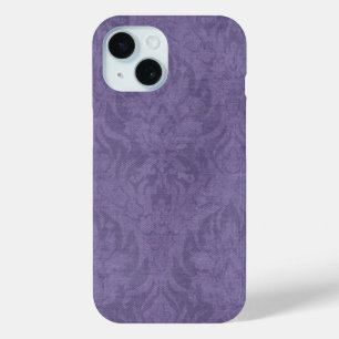 Purple Vintage Damask iPhone 15 Case