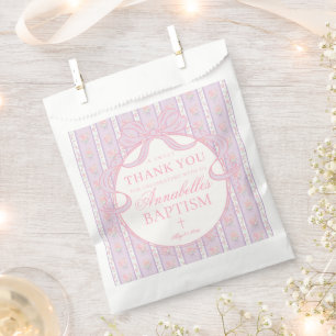 Purple  Vintage Fancy Floral Baptism Dessert Favour Bag