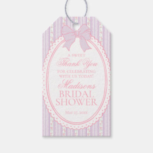 Purple Vintage Fancy Floral Bridal Shower Favors Gift Tags