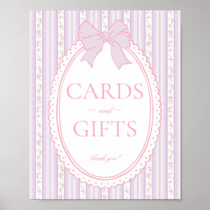 Purple Vintage Fancy Floral Card & Gifts Sign