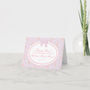 Purple Vintage Fancy Floral Thank You Card 