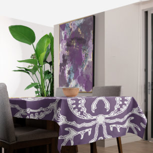 Purple Vintage Floral Pattern Tablecloth