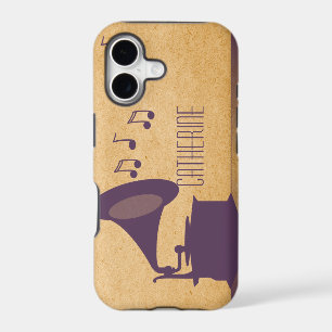 Purple Vintage Gramophone BT ID iPhone 5 Case