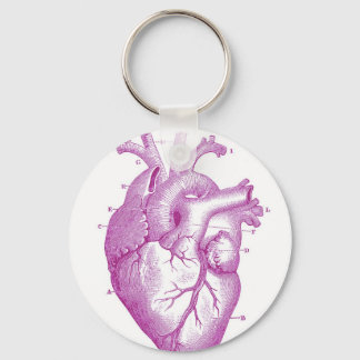 Purple Vintage Heart Anatomy Key Ring