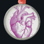 Purple Vintage Heart Anatomy Metal Tree Decoration<br><div class="desc">Purple Vintage Heart Anatomy</div>