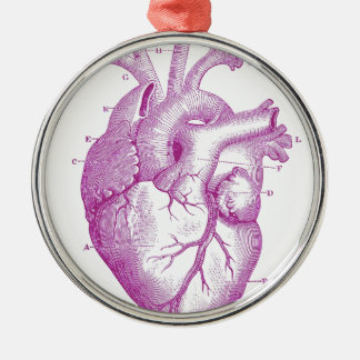 Purple Vintage Heart Anatomy Metal Tree Decoration