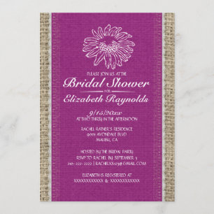 Purple Vintage Lace Bridal Shower Invitations
