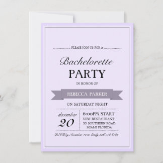Purple Vintage Poster Bachelorette Invitation