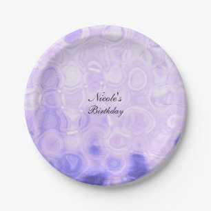 Purple Vintage Retro Glamour Fashion Circle Art Paper Plate
