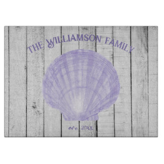 Purple Vintage Scallop Shell Cutting Board