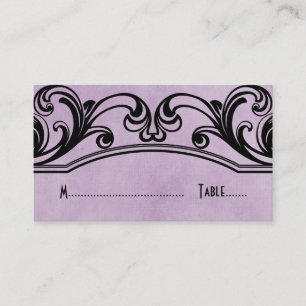 Purple Vintage Swirls Place Card