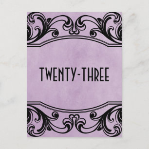 Purple Vintage Swirls Table Number Postcard