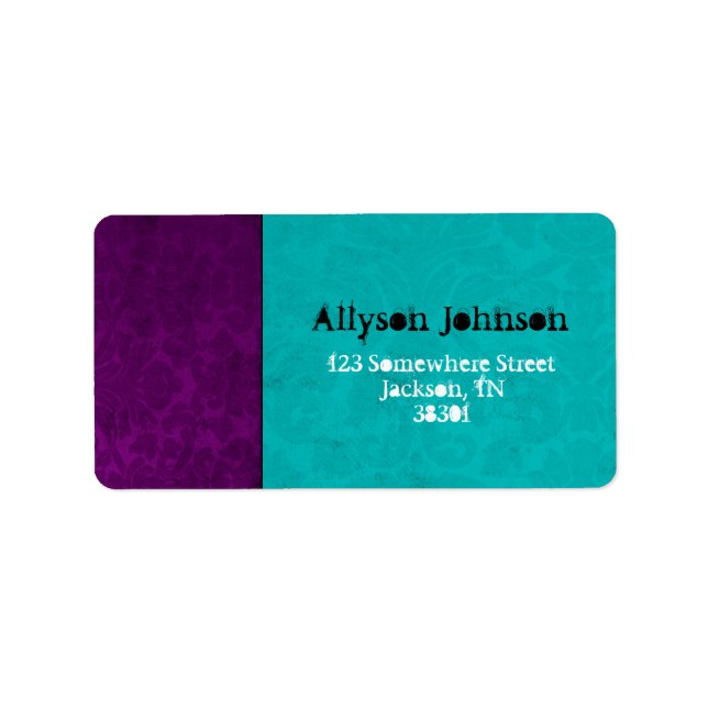 Purple Vintage & Turquoise Address Labels (Front)