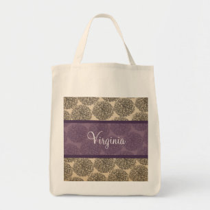 Purple Vintage Zinnia Tote Bag