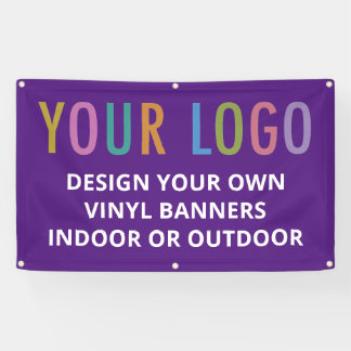 Purple Vinyl Banner Company Logo Indoor or Outdoor