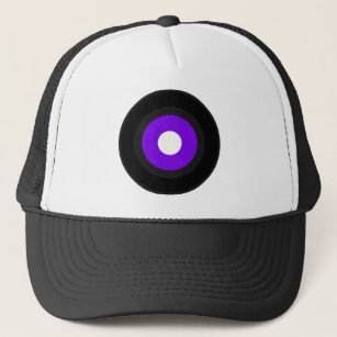 purple vinyl record trucker hat