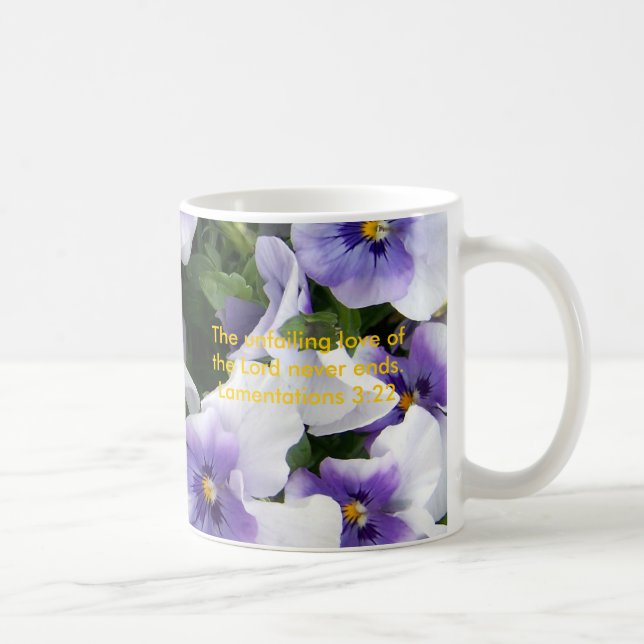 purple viola, The unfailing love mug (Right)
