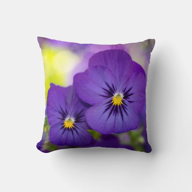 Purple Violas Cushion (Front)