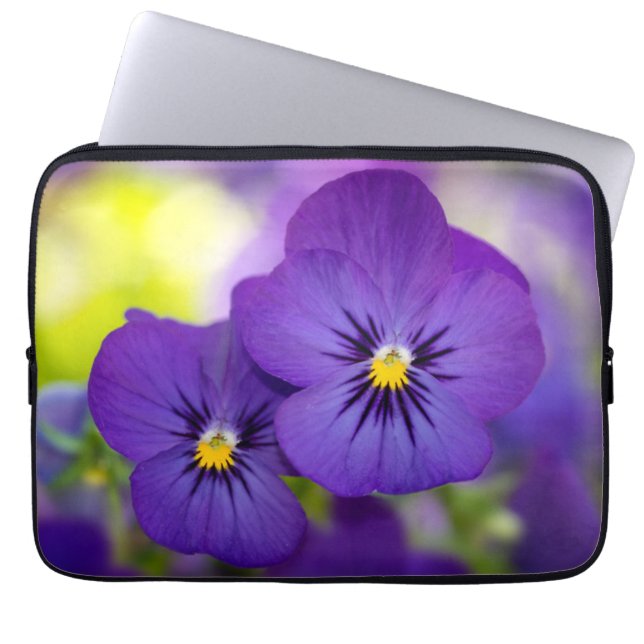 Purple Violas Laptop Sleeve (Front)
