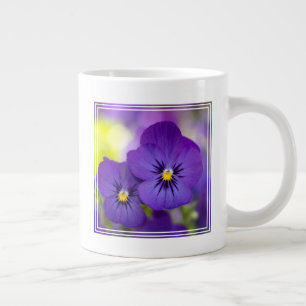 Purple Violas Large Coffee Mug