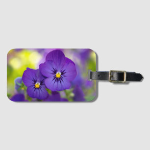 Purple Violas Luggage Tag
