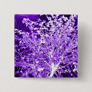 Purple Violet Abstract Tree Branches 15 Cm Square Badge