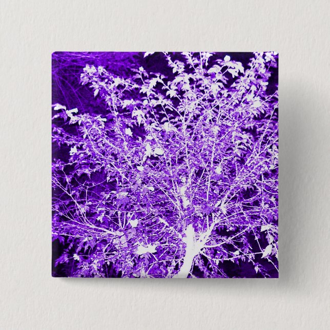 Purple Violet Abstract Tree Branches 15 Cm Square Badge (Front)