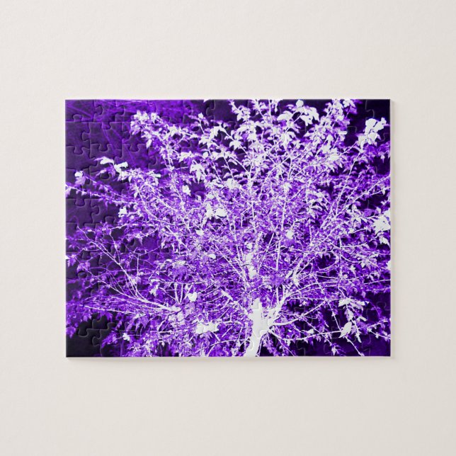 Purple Violet Abstract Tree Branches Jigsaw Puzzle (Horizontal)