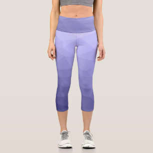 Purple violet blue mesh ombre geometric pattern capri leggings