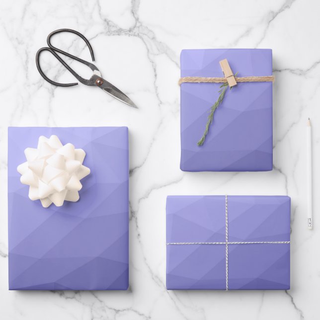 Purple violet  blue mesh ombre geometric pattern wrapping paper sheet (Front)