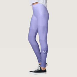 Purple violet  blue mesh ombre pattern Monogram Leggings