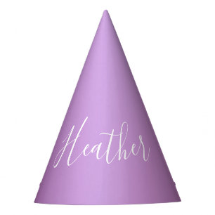 Purple Violet & Custom White Script Party Hat