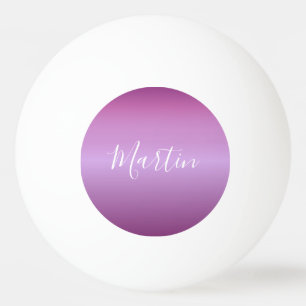 Purple Violet & Custom White Script Ping Pong Ball