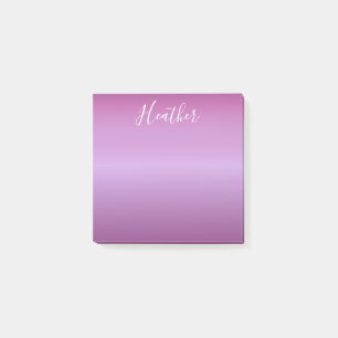 Purple Violet & Custom White Script Post-it Notes