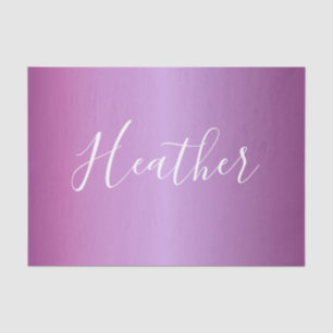 Purple Violet & Custom White Script Tissue Paper