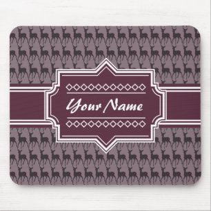 Purple Violet Deer Personalised Name #V1 Mouse Pad