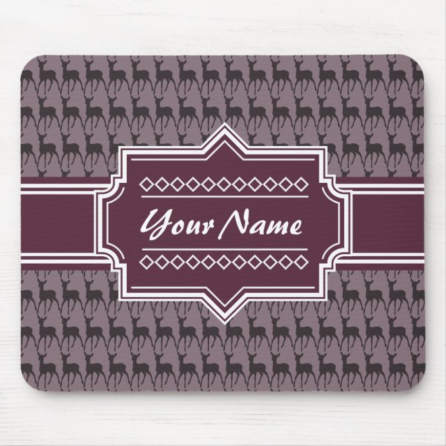 Purple Violet Deer Personalised Name | #V1 Mouse Pad (Front)