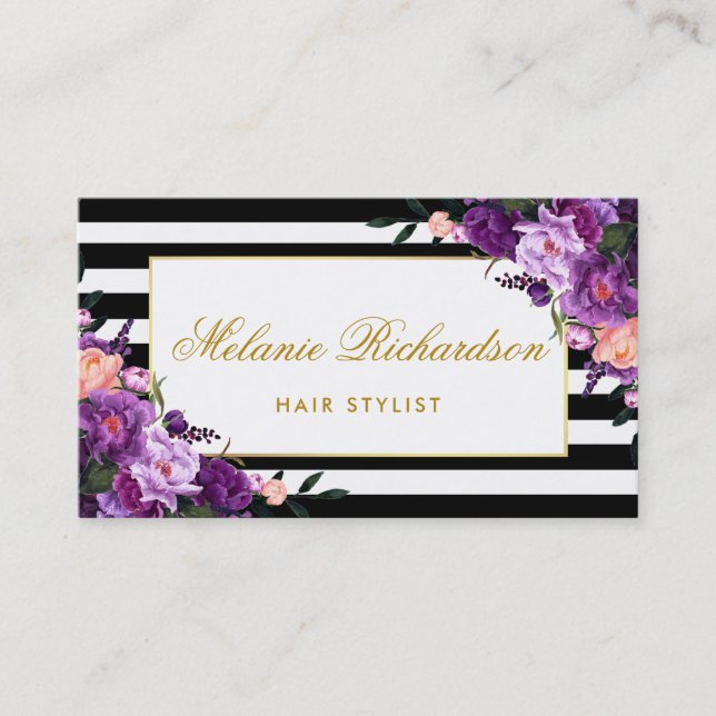 Purple Violet Floral Hair Stylist Appointment SPG (Front)