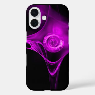 PURPLE VIOLET FRACTAL ROSE iPhone 16 CASE