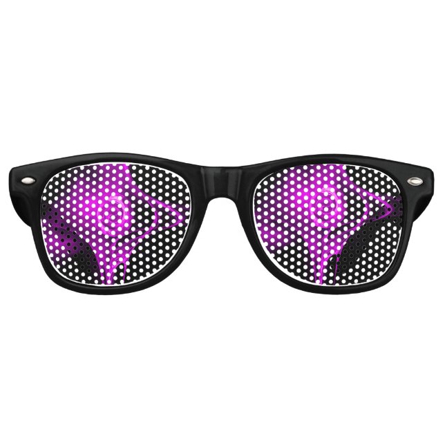 PURPLE VIOLET FRACTAL ROSE RETRO SUNGLASSES (Front)