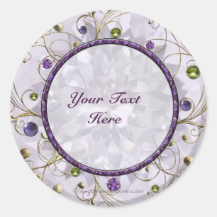 Purple, Violet Gem Classic Round Sticker