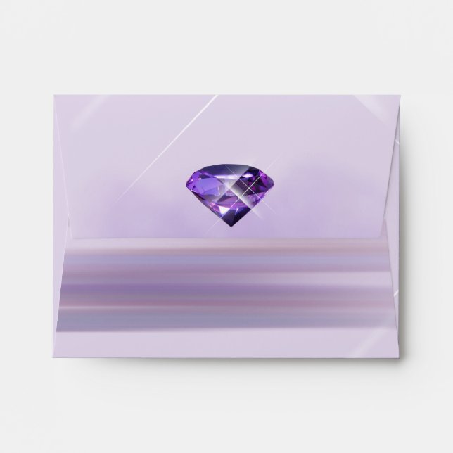 Purple, Violet Gem Stationary Envelopes (Back (Top Flap))