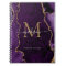 Purple Violet Gold Agate Geode Monogram Script