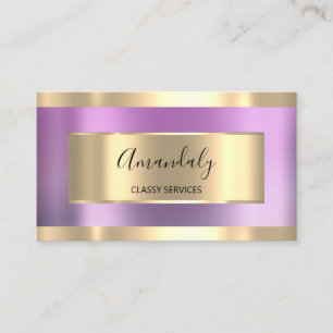 Purple Violet Gold Professional Makeup Nails Pink Business Card