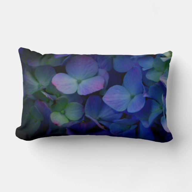Purple violet hydrangeas lumbar cushion (Front)