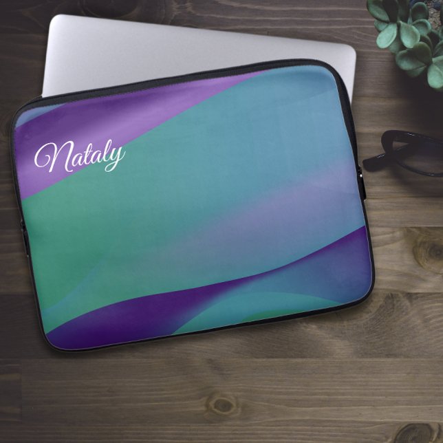 Purple violet minimalist with name Electronics Bag (Creator Uploaded)